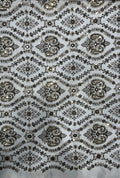Elegant Paisley Embroidered Polyester Linen Jalabeya Material