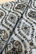 Elegant Paisley Embroidered Polyester Linen Jalabeya Material