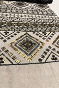 Elite Geometric Embroidered Linen Luxury Takchita Dress Cloth