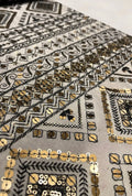 Elite Geometric Embroidered Linen Luxury Takchita Dress Cloth