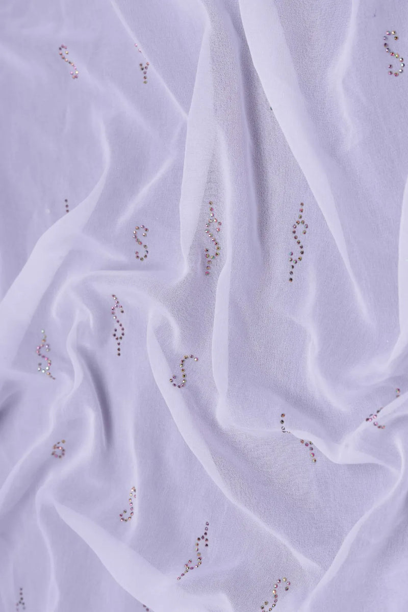 Embroidered Fancy Stole with Delicate Diamond Work