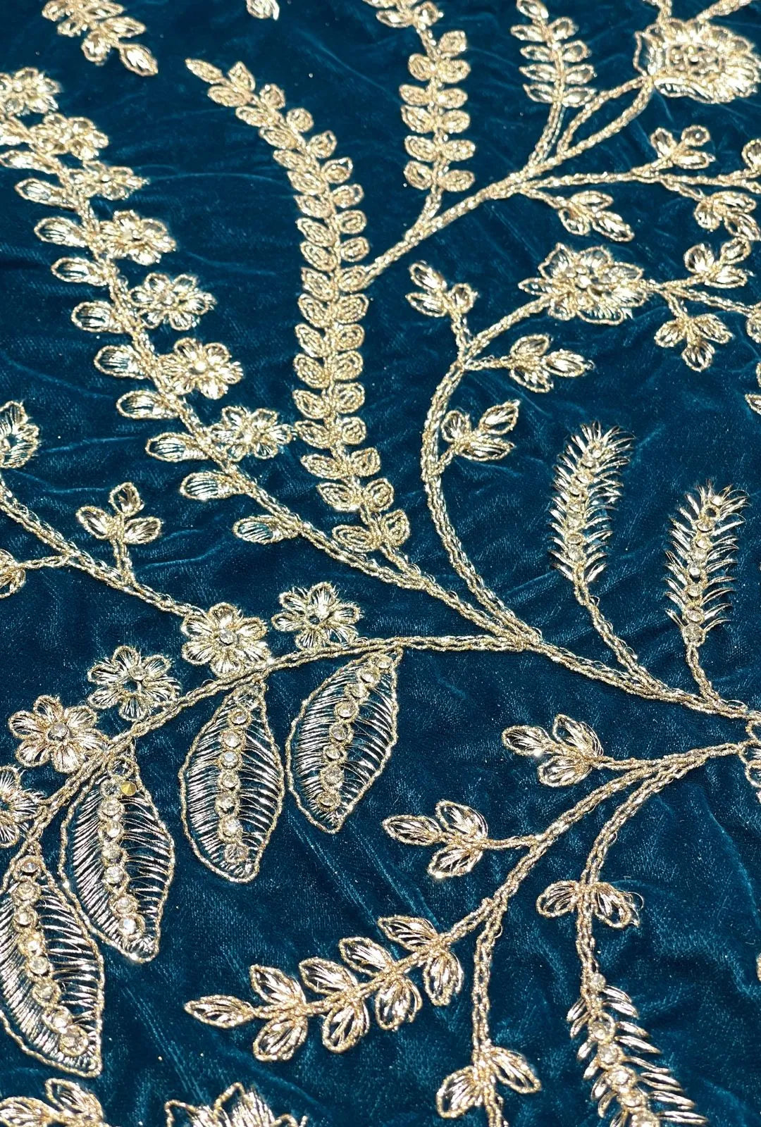Embroidered Velvet Fabric for Bridal, Kaftan & Couture Creations