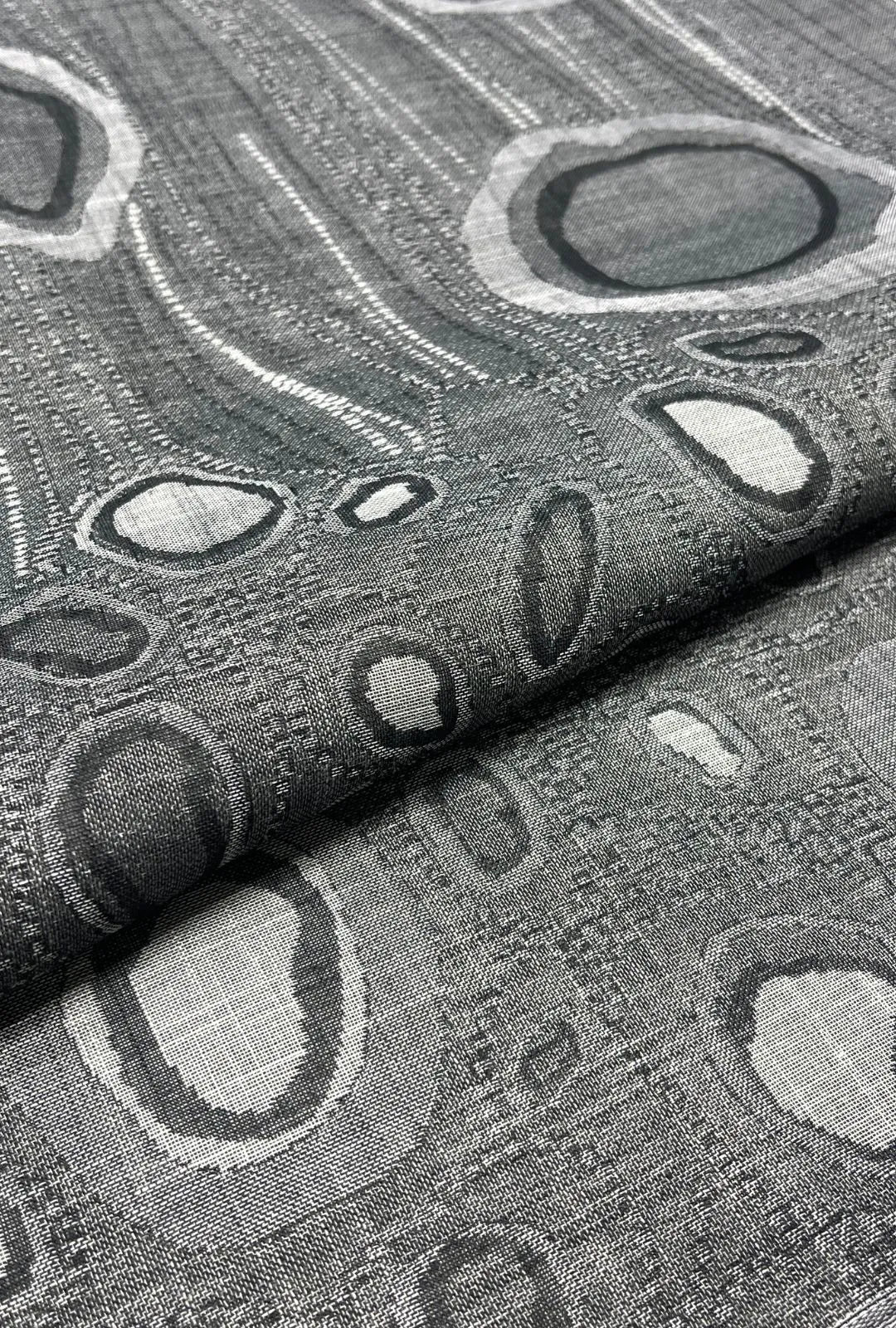 Exclusive Abstract Motif Woven Linen Jacquard Textile Fabric