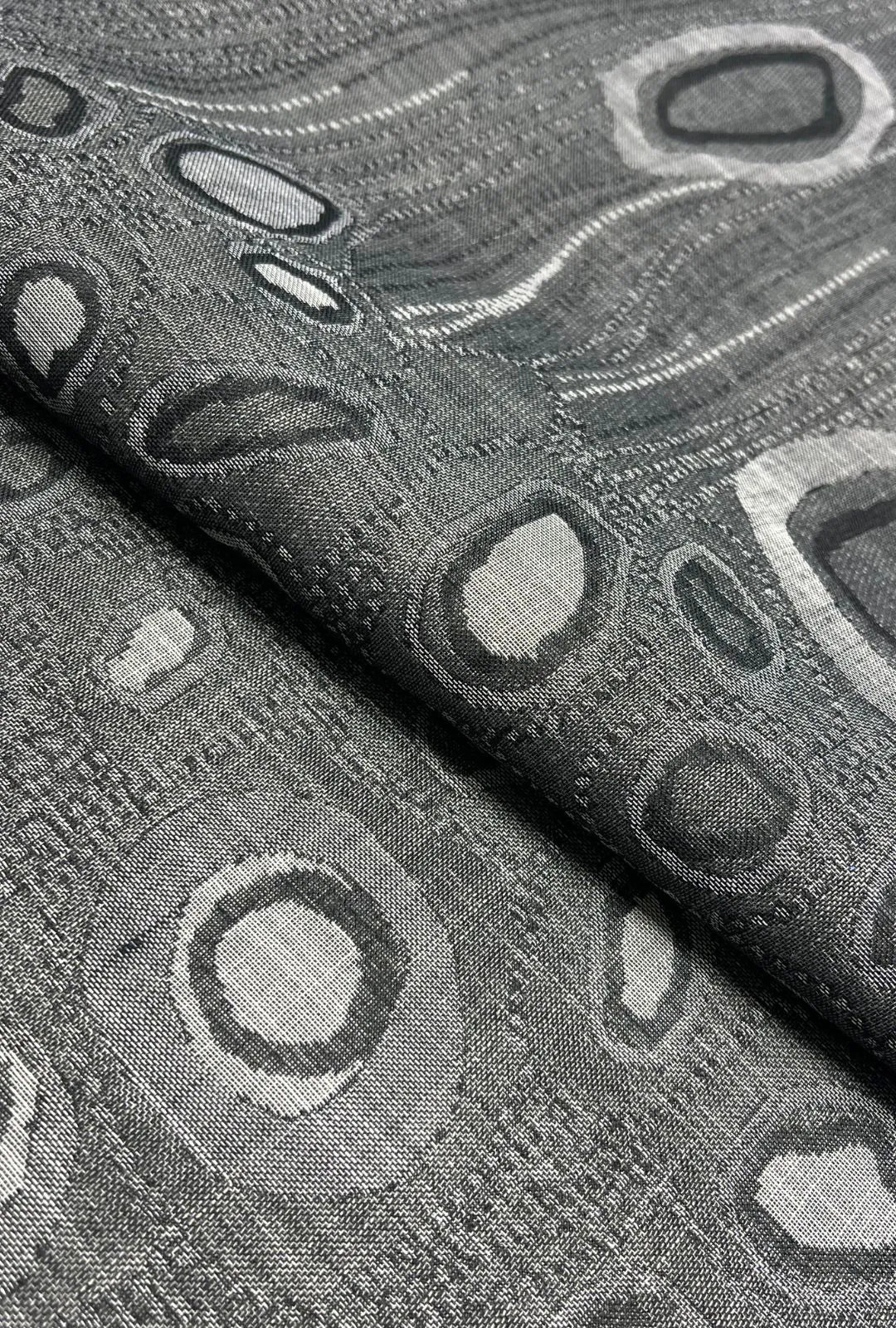 Exclusive Abstract Motif Woven Linen Jacquard Textile Fabric