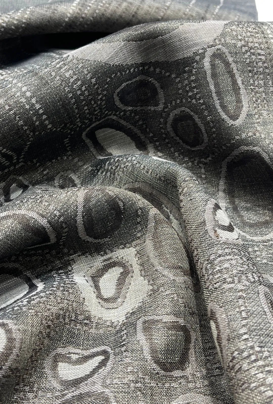 Exclusive Abstract Motif Woven Linen Jacquard Textile Fabric