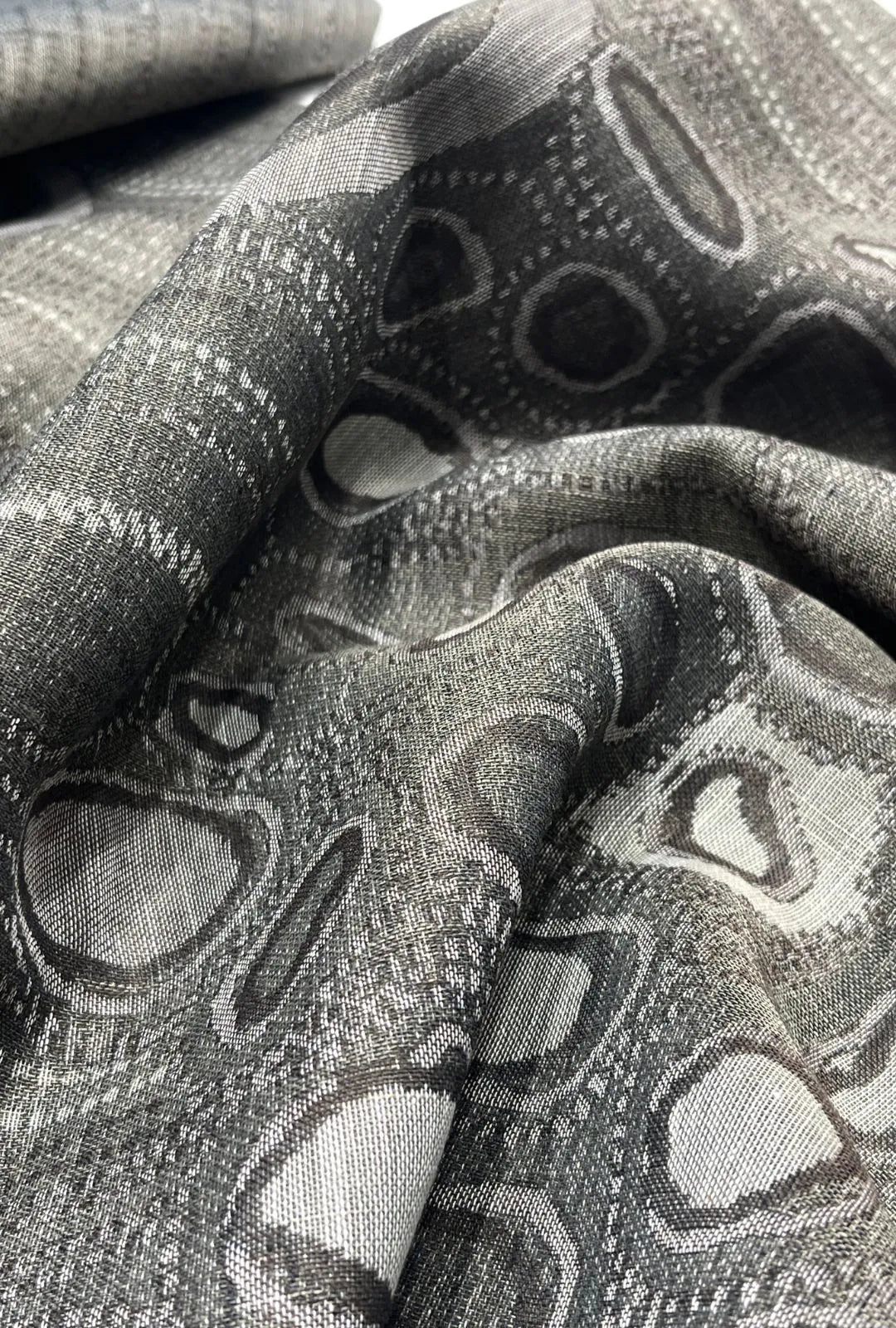 Exclusive Abstract Motif Woven Linen Jacquard Textile Fabric