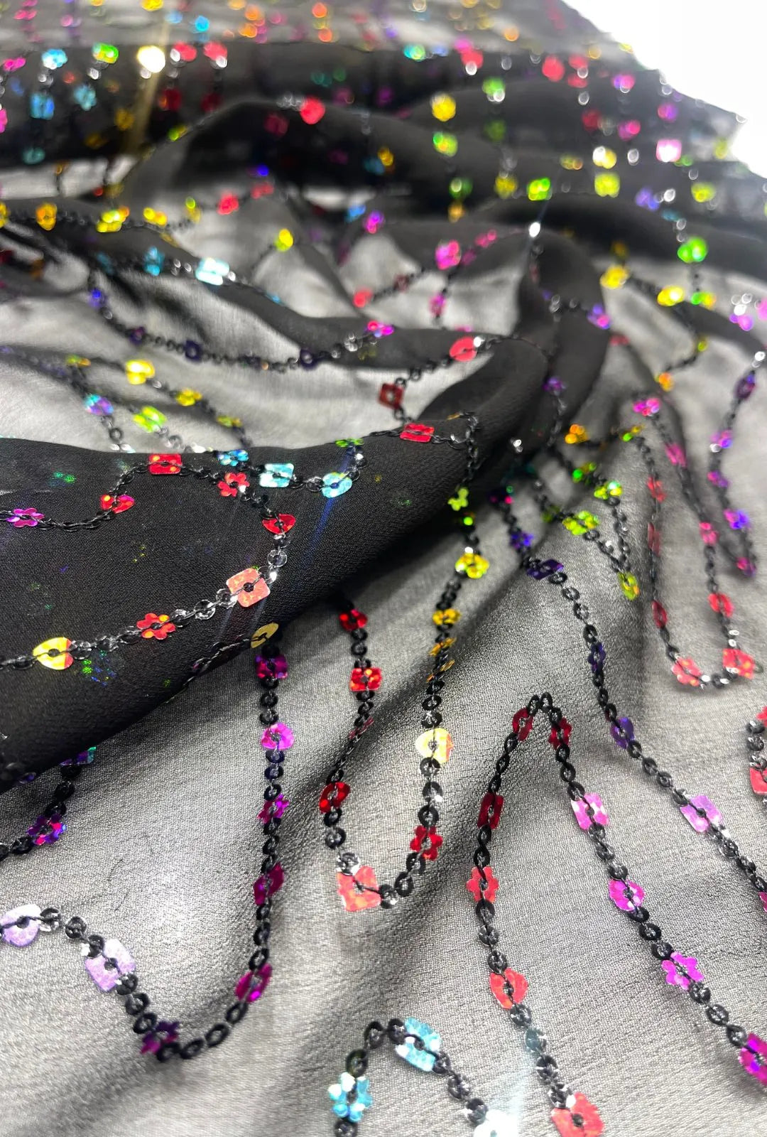Exclusive Georgette Fabric With Multi Sequence Embroidery Work