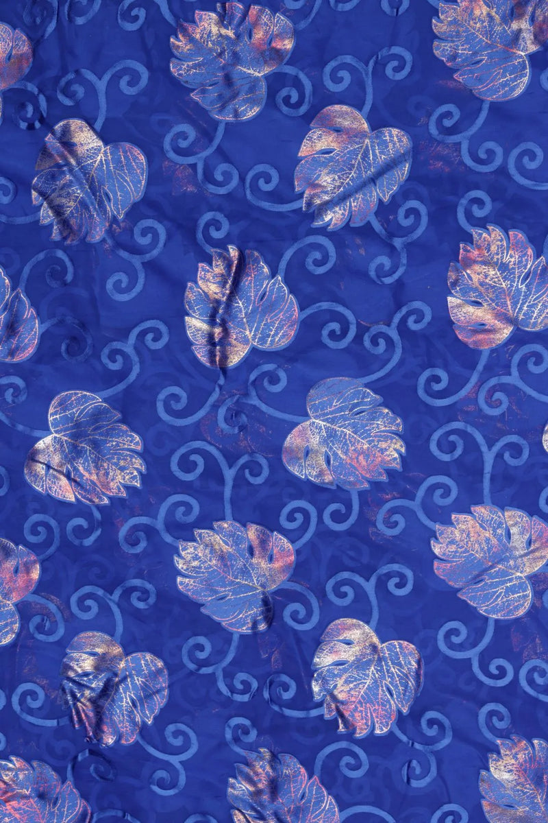 Exquisite Brasso Fabric with Foil and Threadwork