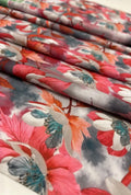 Exquisite Coral Floral Printed London Cotton Premium Material