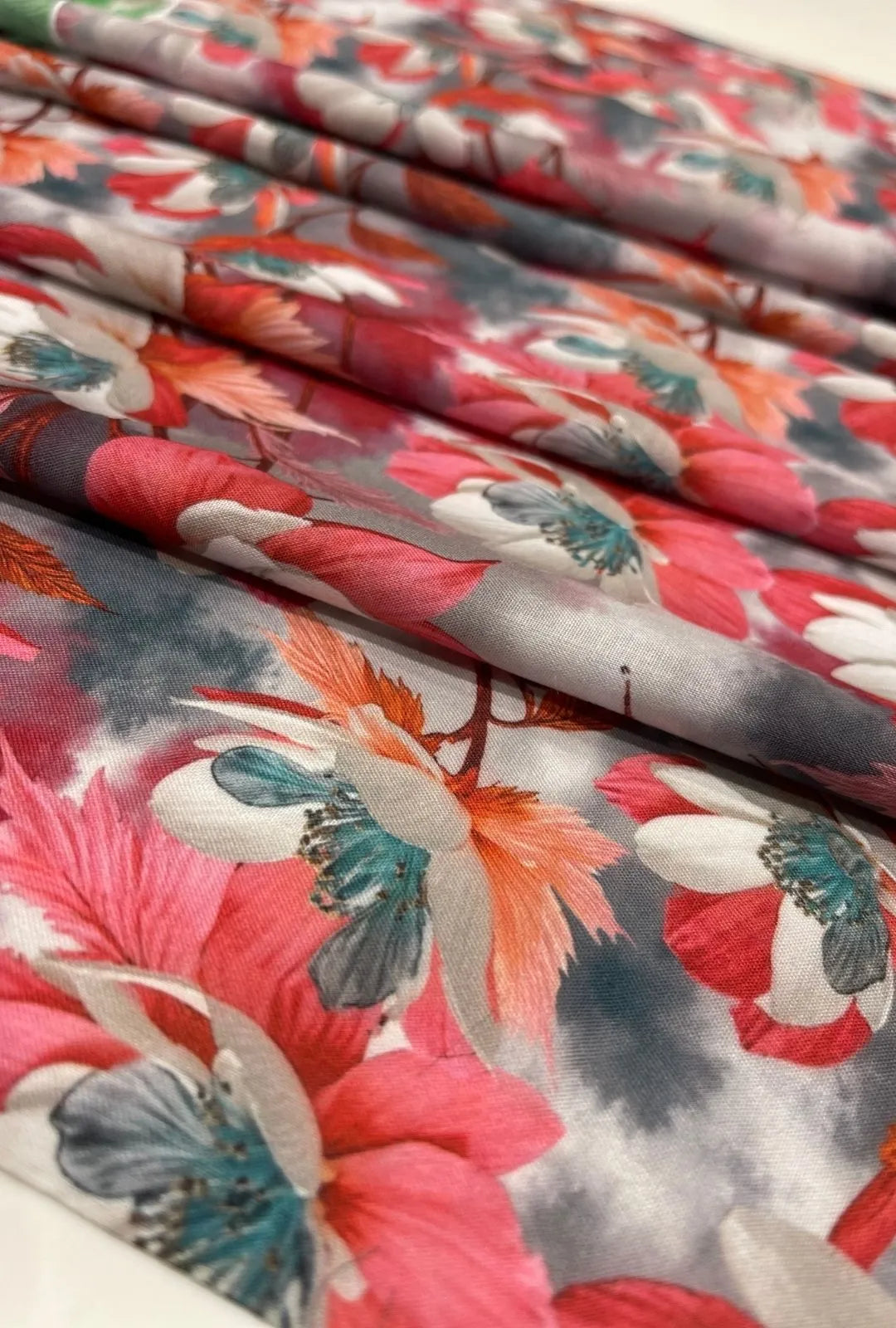 Exquisite Coral Floral Printed London Cotton Premium Material