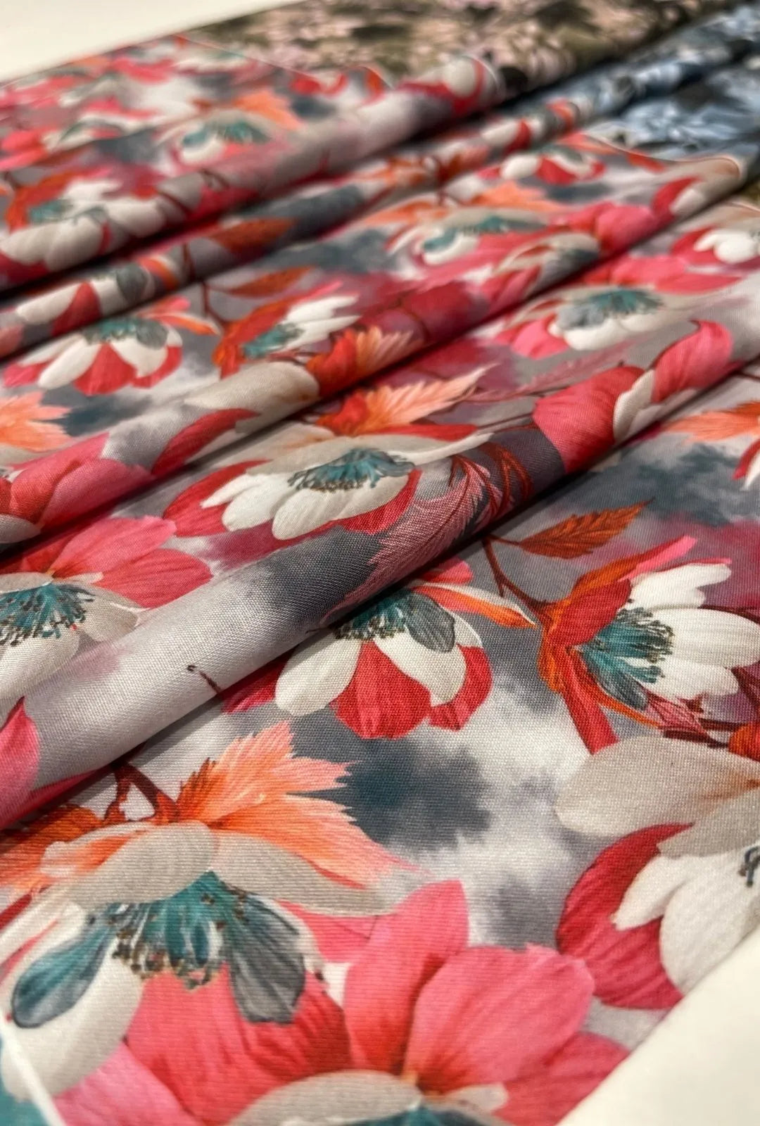 Exquisite Coral Floral Printed London Cotton Premium Material