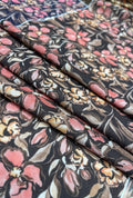 Exquisite Dark Rose Printed London Cotton Elite Kaftan Fabric