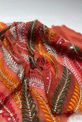 Exquisite Embroidered Georgette Fabric With Sequence Detailing