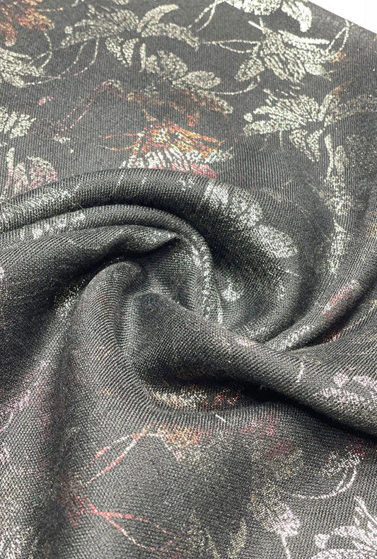 Exquisite Linen Dyed With Multi Foil Festive Luxury Material