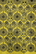 Exquisite Medallion Embroidered Linen Luxury Jalabeya Fabric