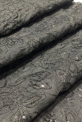 Exquisite Tonal Floral Embroidered Linen Luxury Manteau Cloth
