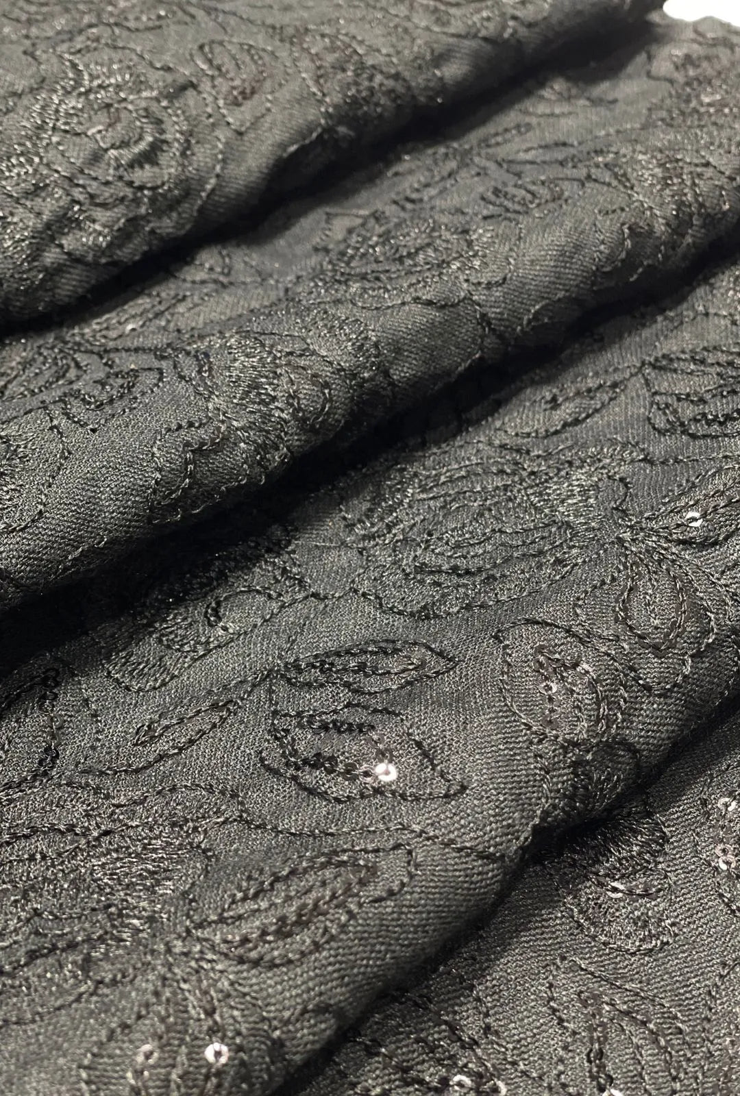 Exquisite Tonal Floral Embroidered Linen Luxury Manteau Cloth