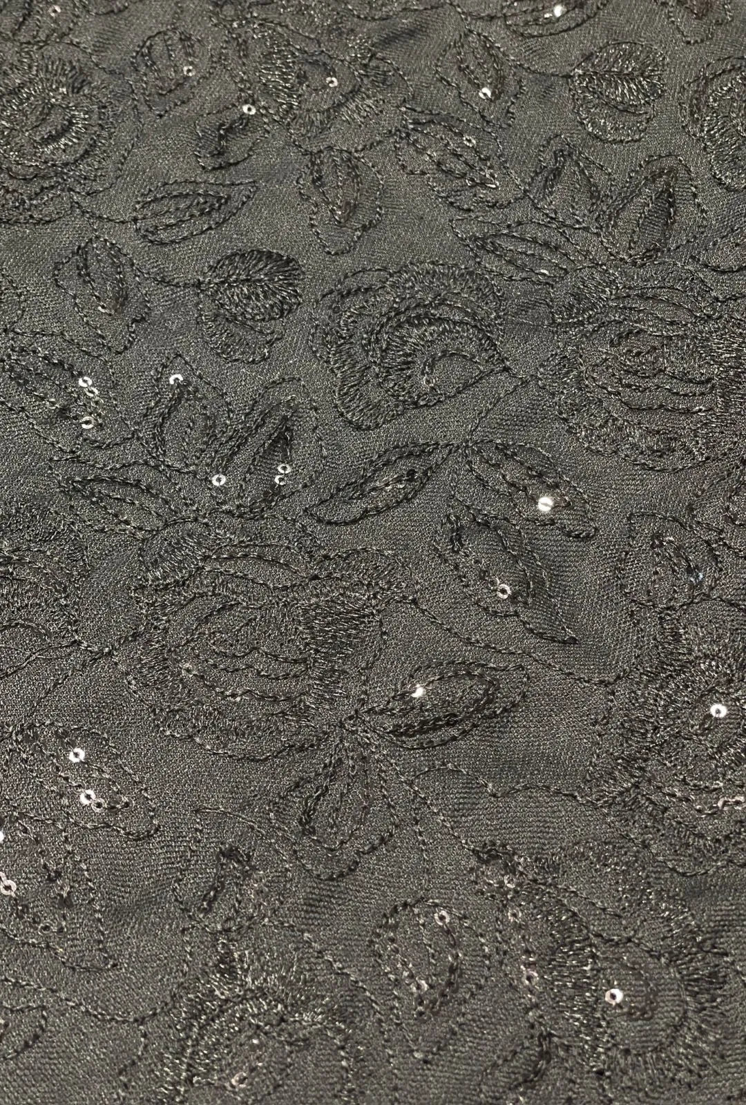Exquisite Tonal Floral Embroidered Linen Luxury Manteau Cloth