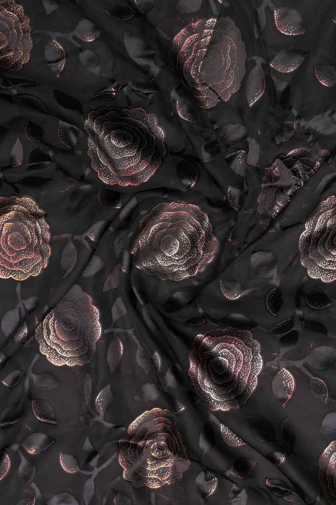 Brasso Fabric with Foil Applique Design
