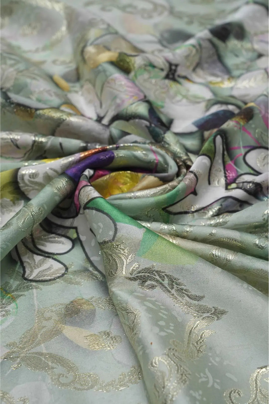 Used for in ethnic and Western foil fabric