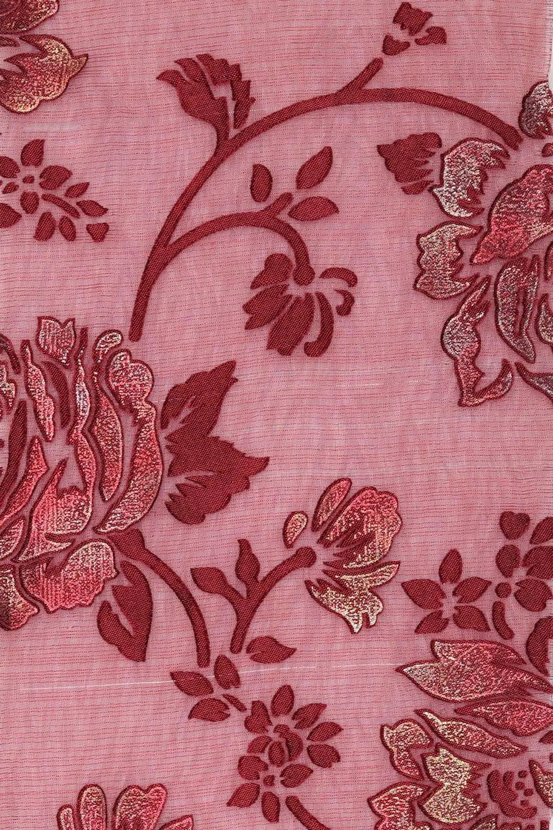 Elegant Brasso Fabric with Intricate Foil Pattern Design