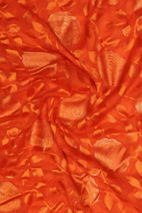 Floral Foil Work Brasso Fabric
