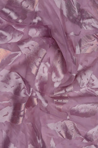 Elegant Brasso Fabric with Foil Threadwork