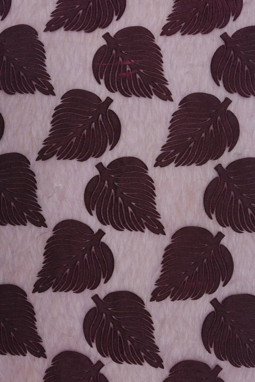 Leaf Motif Foil-Printed Brasso Fabric