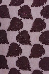 Leaf Motif Foil-Printed Brasso Fabric