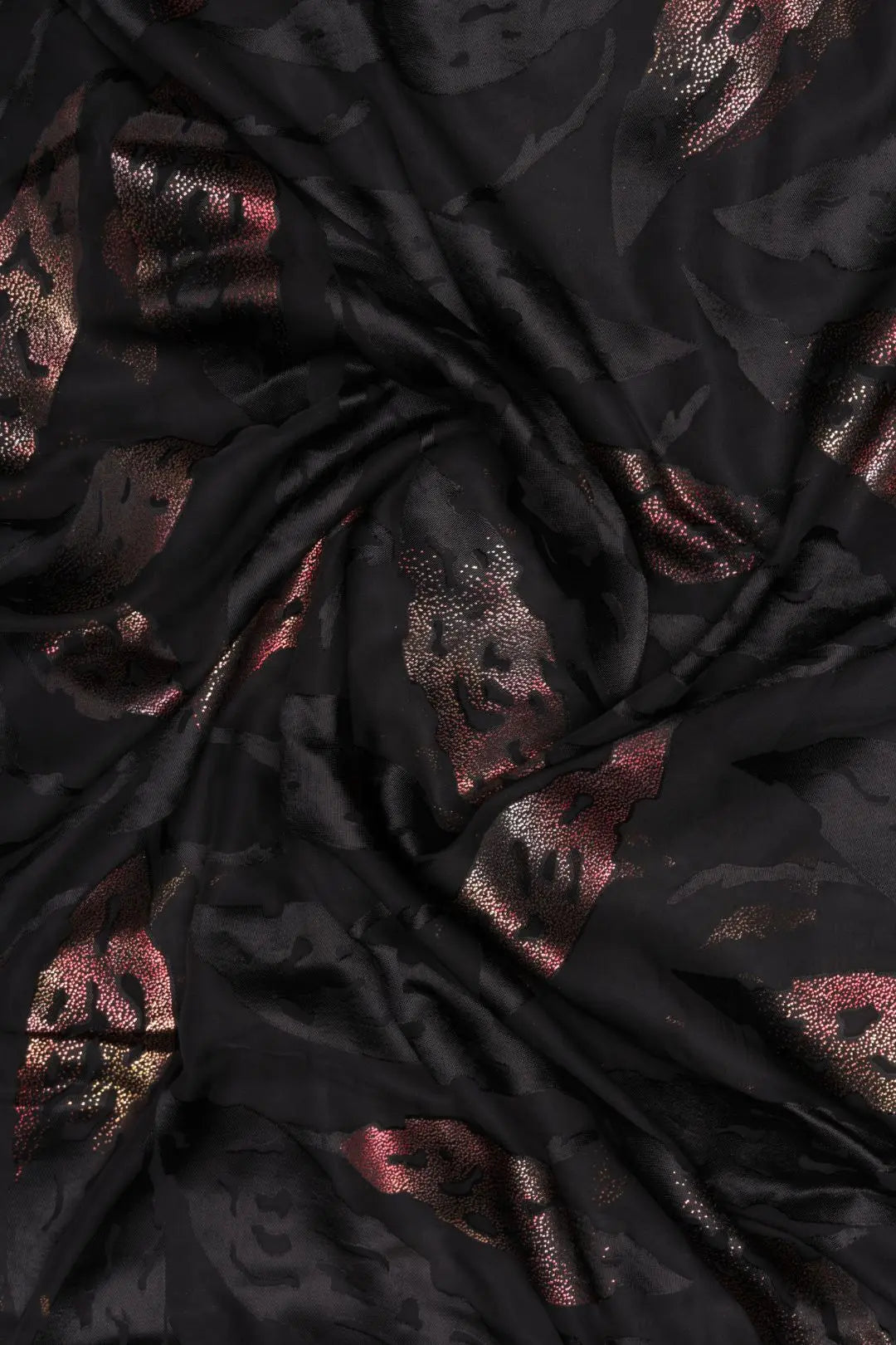 Elegant Brasso Fabric with Foil Work for a Refined, Shimmering Look