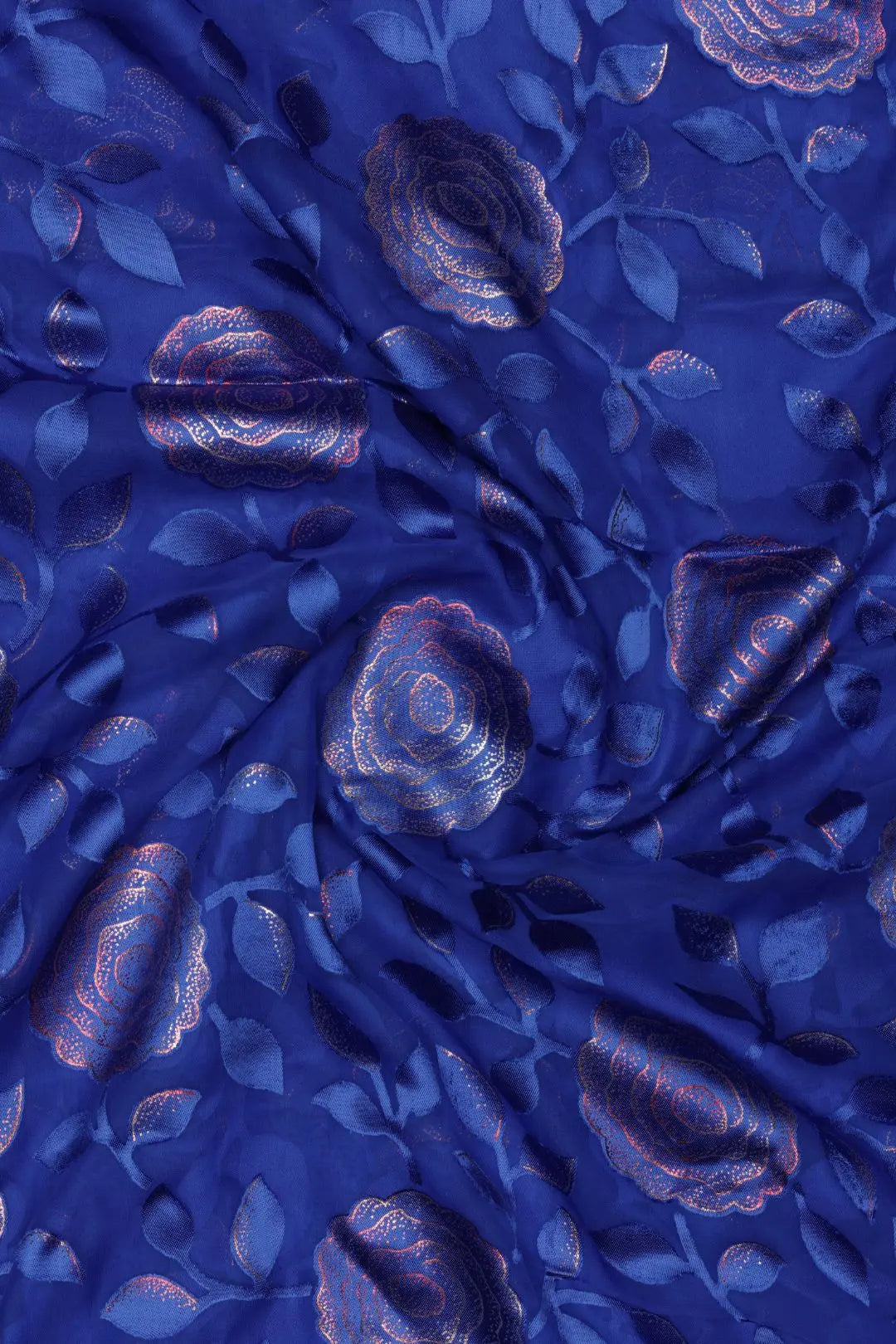 Beautiful Brasso Fabric with Foil Floral Work GAJIWALA EXPORT