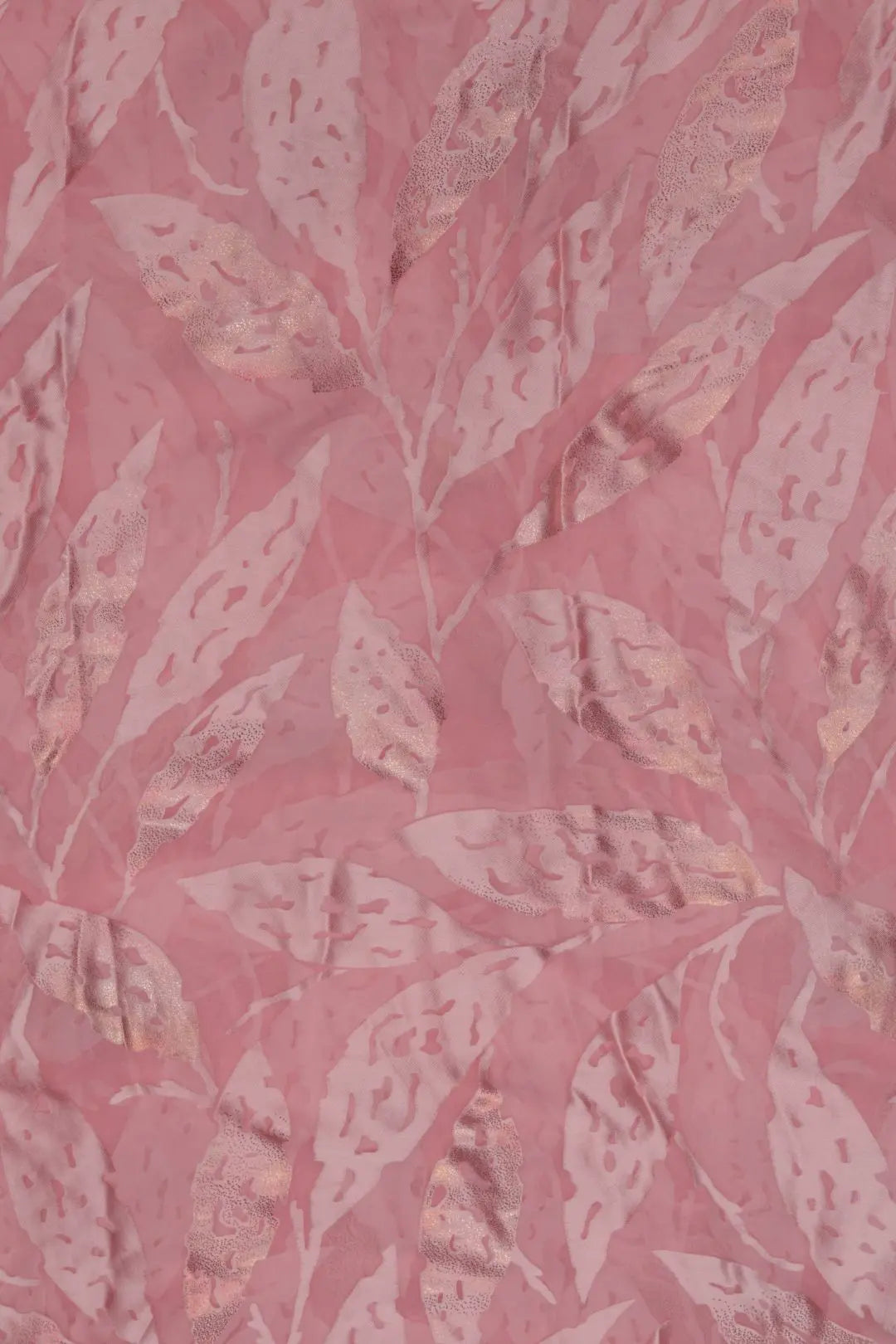 Elegant Brasso Fabric with Metallic Foil Work