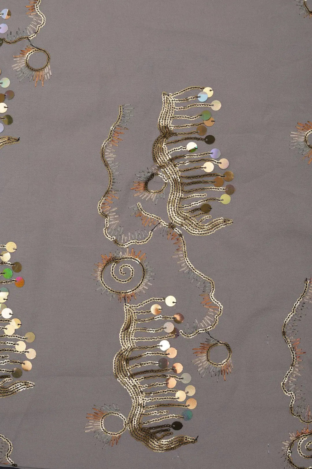 Glamorous Hanging Sequins Work Fabric
