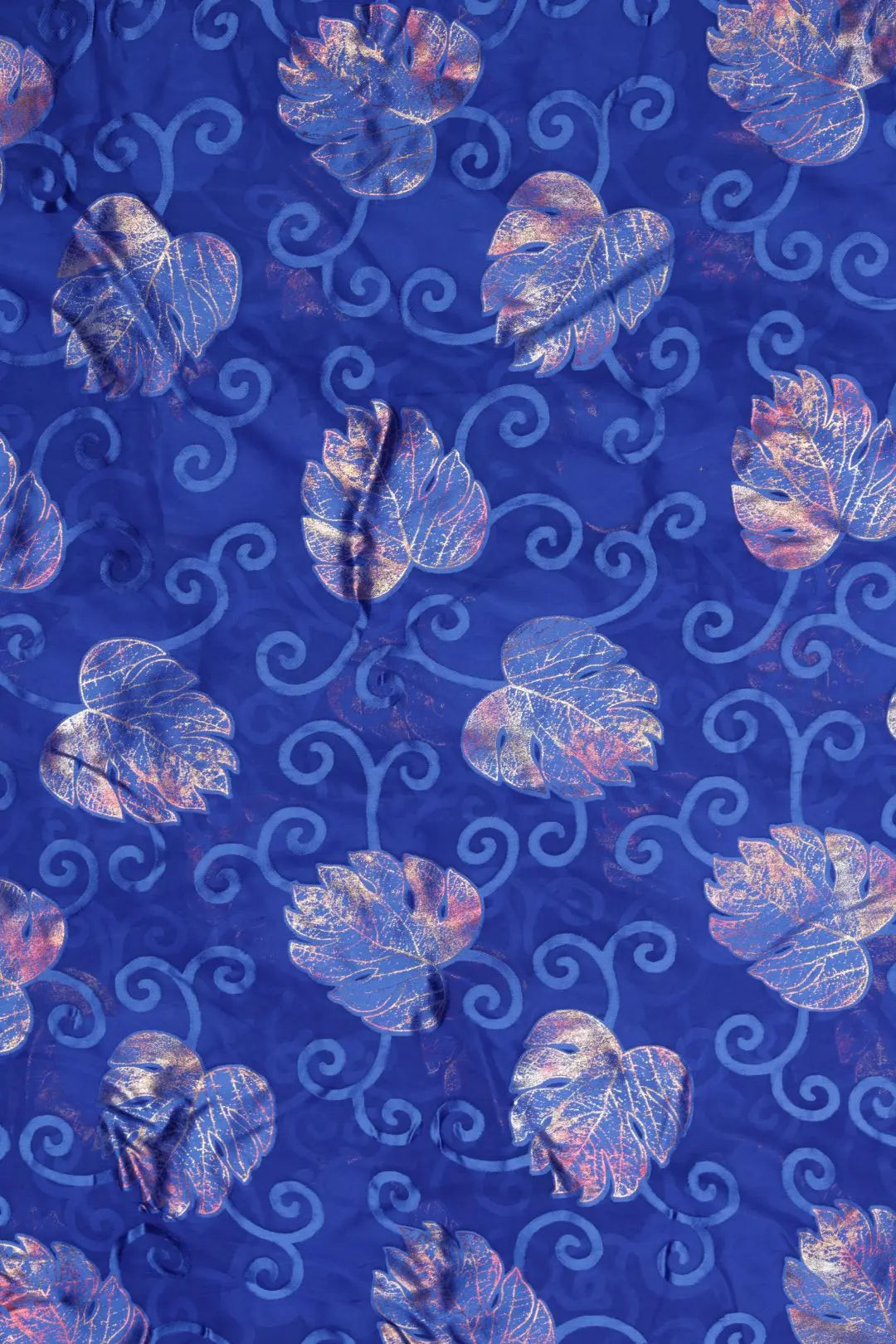 Exquisite Brasso Fabric with Foil and Threadwork