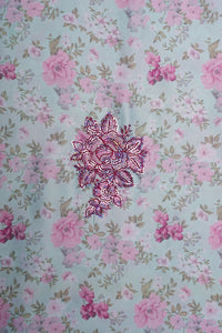 Pink Flower Spangle Embroidery Work Fabric