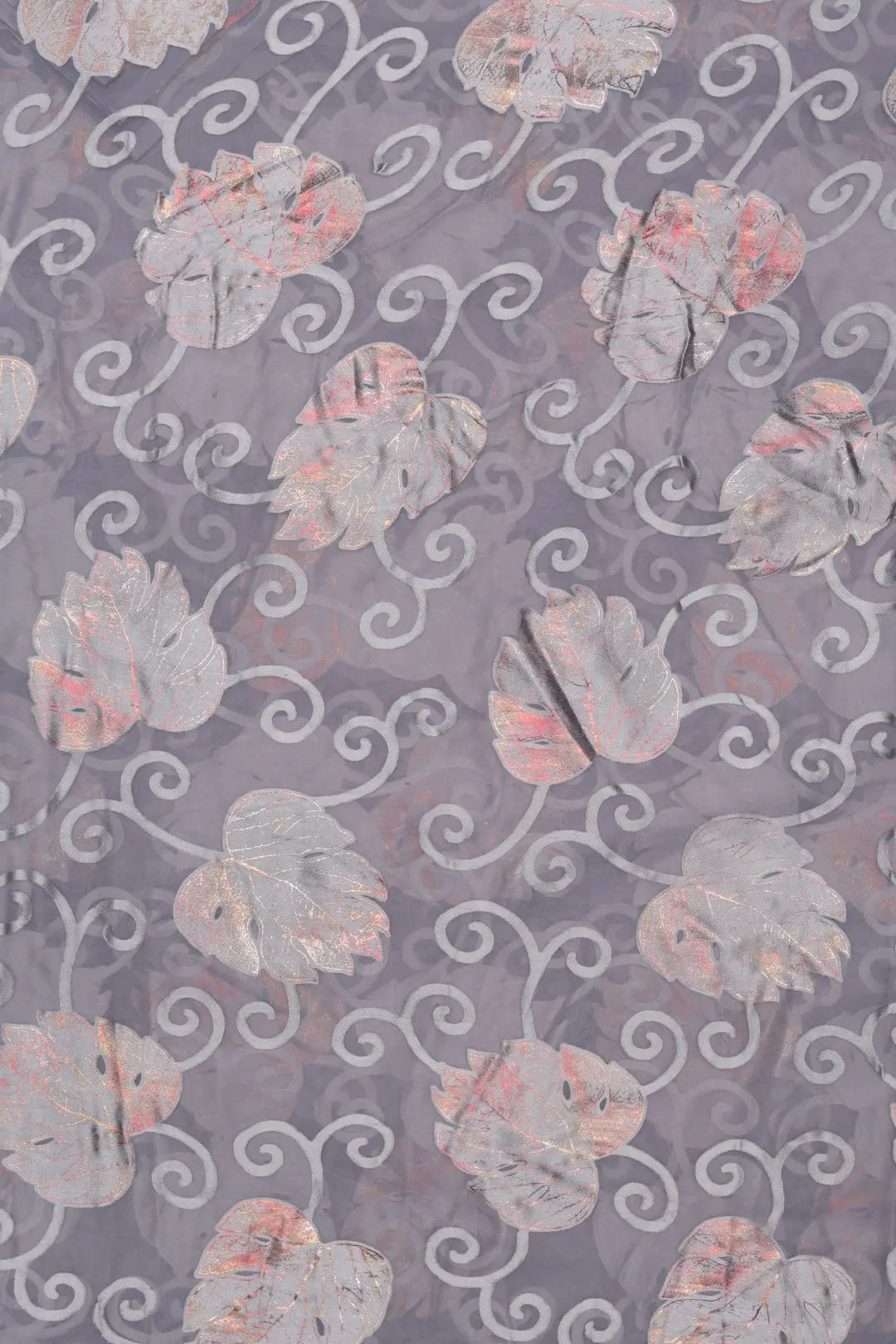Artistic Brasso Fabric with Unique Foil Design