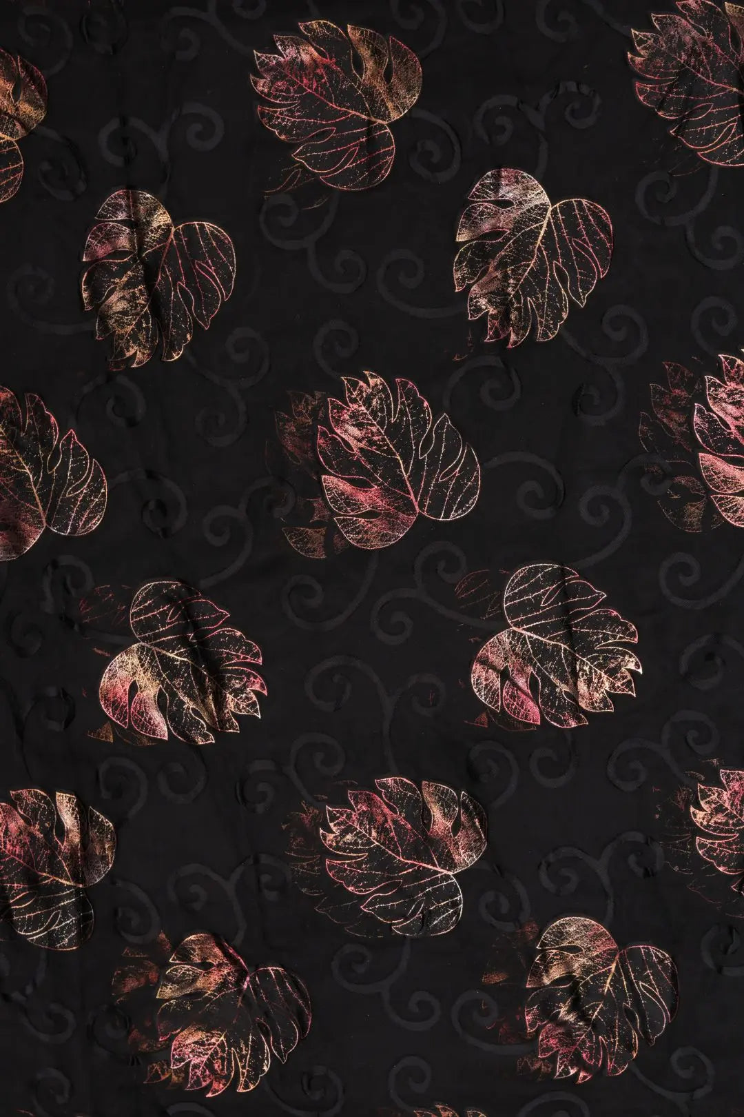 Elegant Foil Floral Brasso Fabric for a Feminine, Shimmering Touch