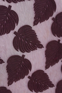 Leaf Motif Foil-Printed Brasso Fabric