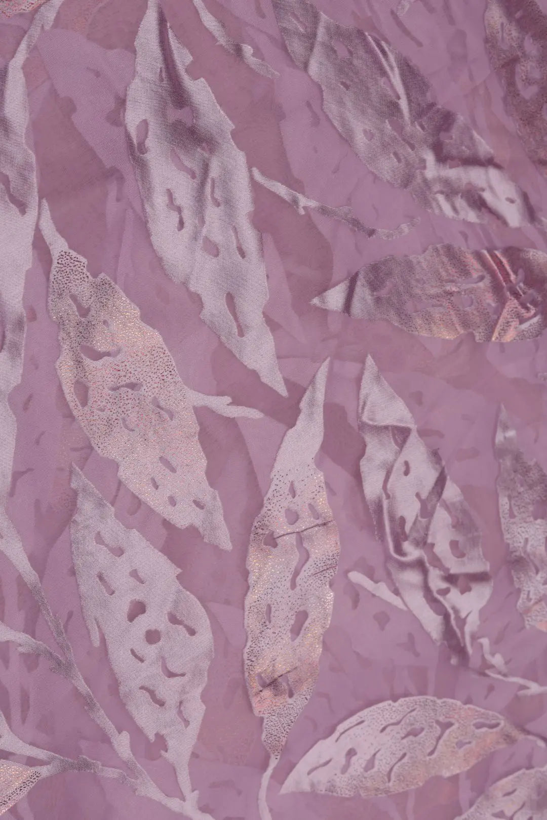 Elegant Brasso Fabric with Foil Threadwork