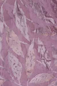 Elegant Brasso Fabric with Foil Threadwork
