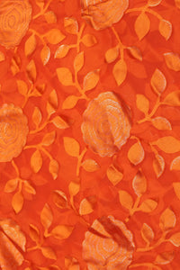 Floral Foil Work Brasso Fabric