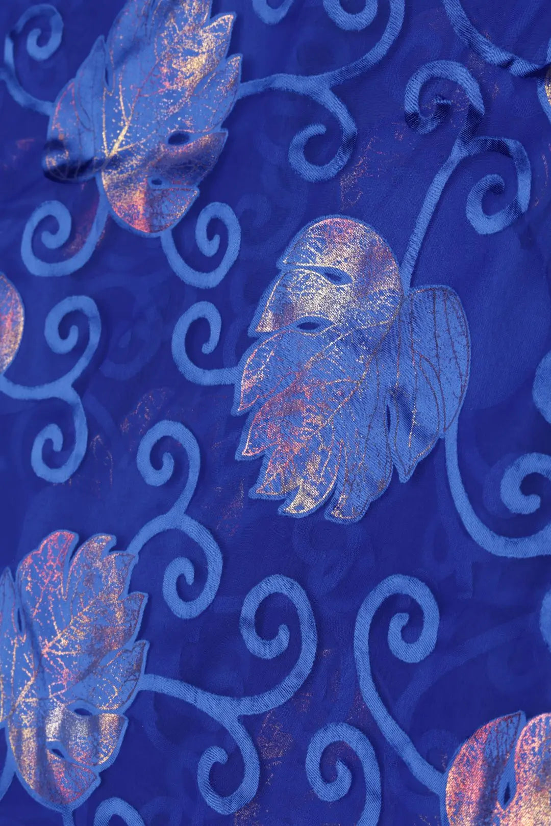 Exquisite Brasso Fabric with Foil and Threadwork