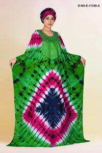 Casual Wear Printed Tie Die Rayon Kaftan