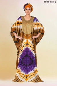 Casual Wear Printed Tie Die Rayon Kaftan