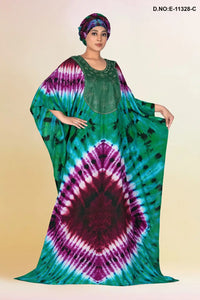Casual Wear Printed Tie Die Rayon Kaftan