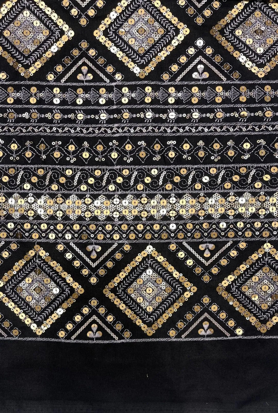 Fine Geometric Embroidered Linen Luxury Abaya Outerwear Cloth