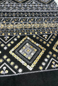 Fine Geometric Embroidered Linen Luxury Abaya Outerwear Cloth