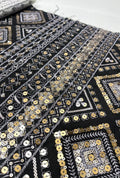 Fine Geometric Embroidered Linen Luxury Abaya Outerwear Cloth