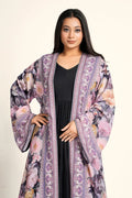 Floral Chiffon Long Shrug Open Front Women Modest Wear Layer