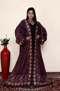 Floral Muslin Poly Open Abaya Shrug Elegant Modest Wear